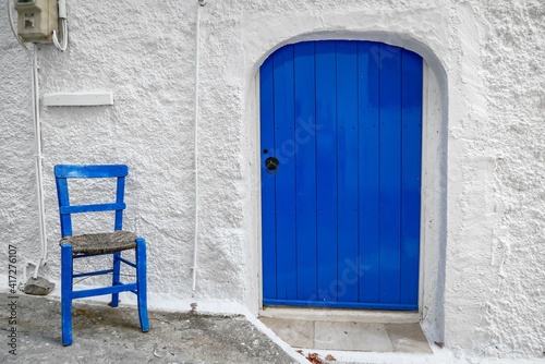 Blue Door in Kritsa Village Agios Nikolaos Lasithi Crete