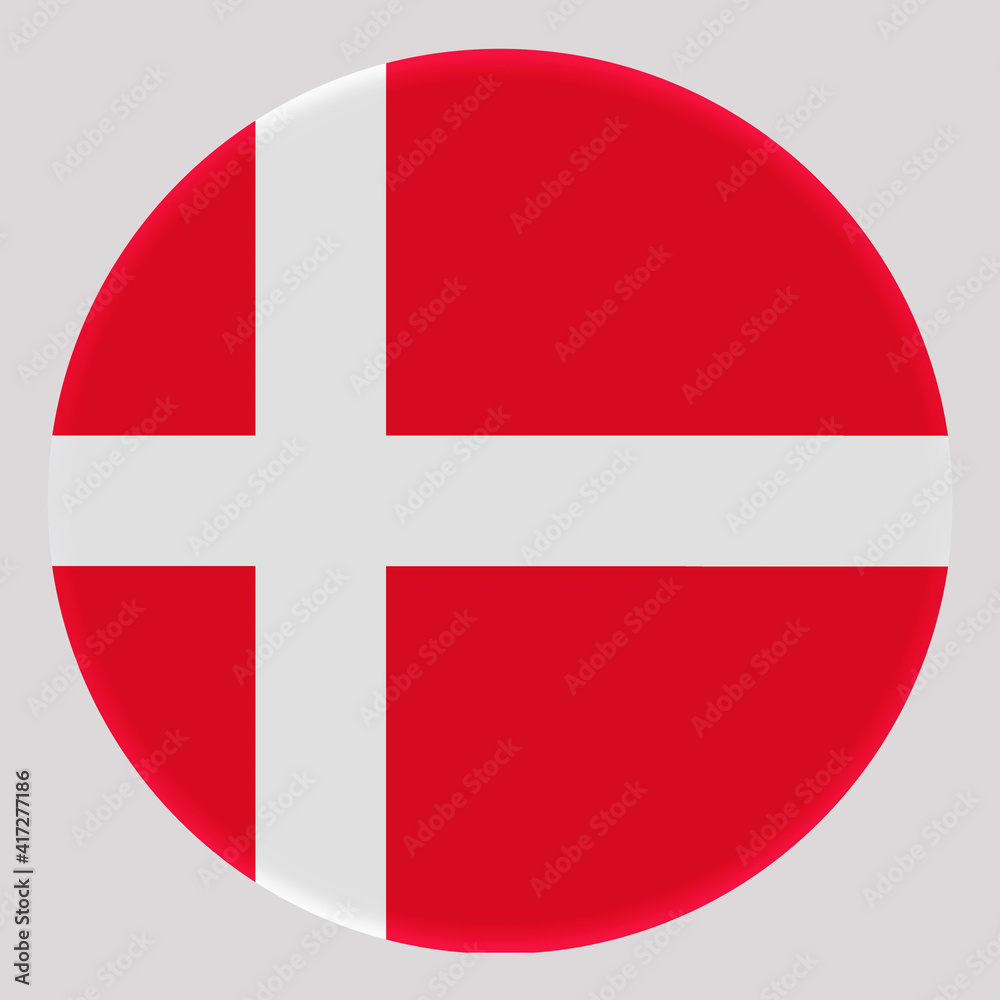 3D Flag of Denmark on circle 3D Flag of Denmark on circle