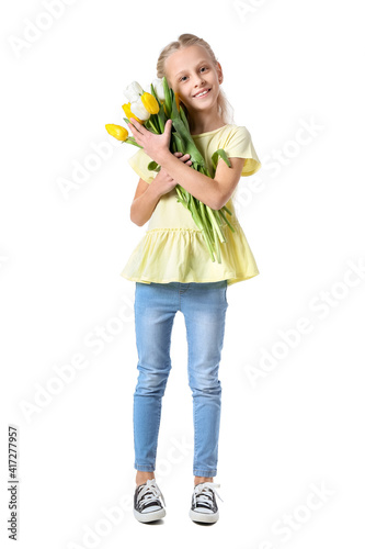 Cute little girl with sprin...