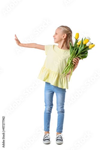 Cute little girl with sprin...
