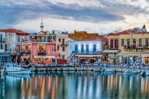 Rethymno Town and Port in Crete Greece
