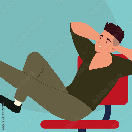guy sitting relaxing