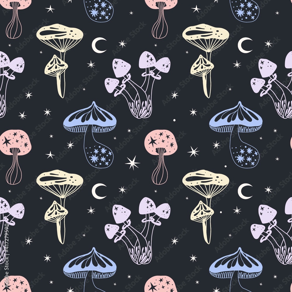 Colorful Mushrooms Wallpaper