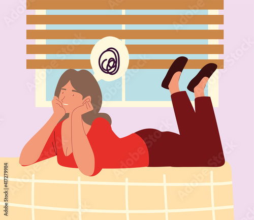 girl lying bed