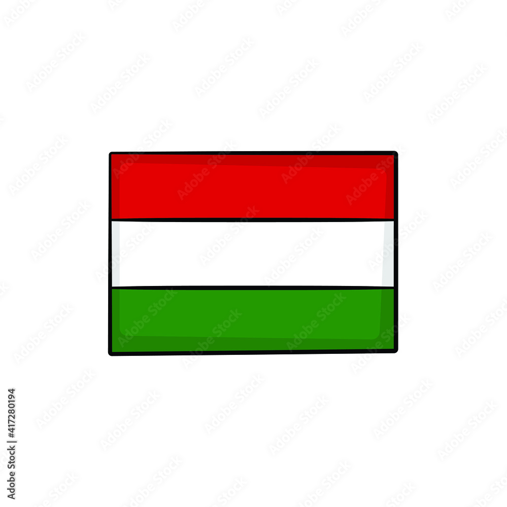 Hungary flag in drawing style isolated vector. Hand drawn object illustration for your presentation, teaching materials or others. Hungary flag in drawing style isolated vector. Hand drawn object illustration for your presentation, teaching materials or others.