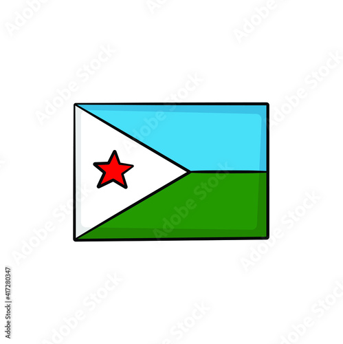 Free Download Djibouti flag in drawing style isolated vector. Hand drawn object illustration for your presentation, teaching materials or others. - GFXLoad