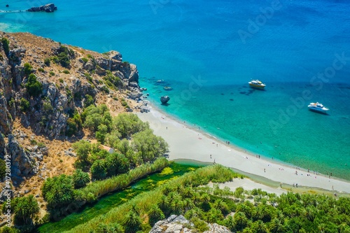 Fototapeta Naklejka Na Ścianę i Meble -  Preveli Palm Beach Rethymno Crete Greece