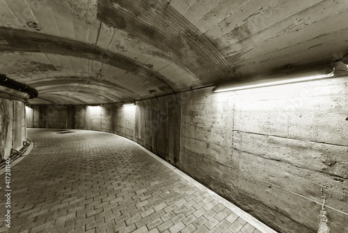 empty old tunnel interior