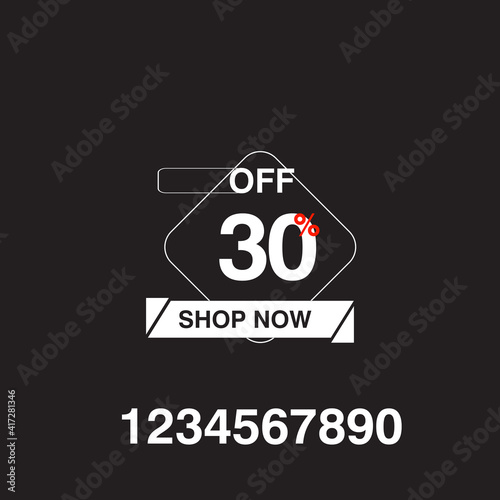 Shop now color discount sticker. Shop now red bent label isolated on white background. discount lettering on modern round shape. illustration for promo advertising discounts