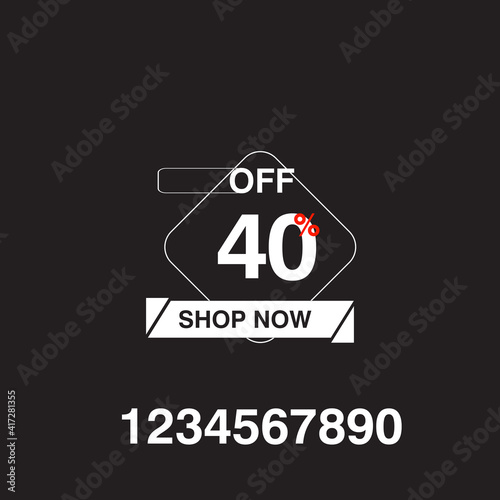 Shop now color discount sticker. Shop now red bent label isolated on white background. discount lettering on modern round shape. illustration for promo advertising discounts
