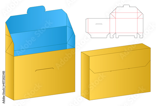 Box packaging die cut template design. 3d mock-up