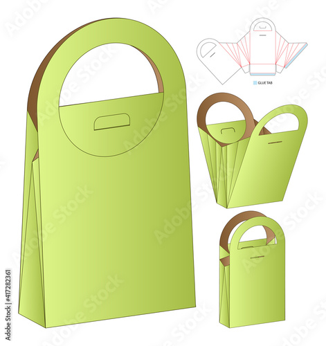 Box packaging die cut template design. 3d mock-up