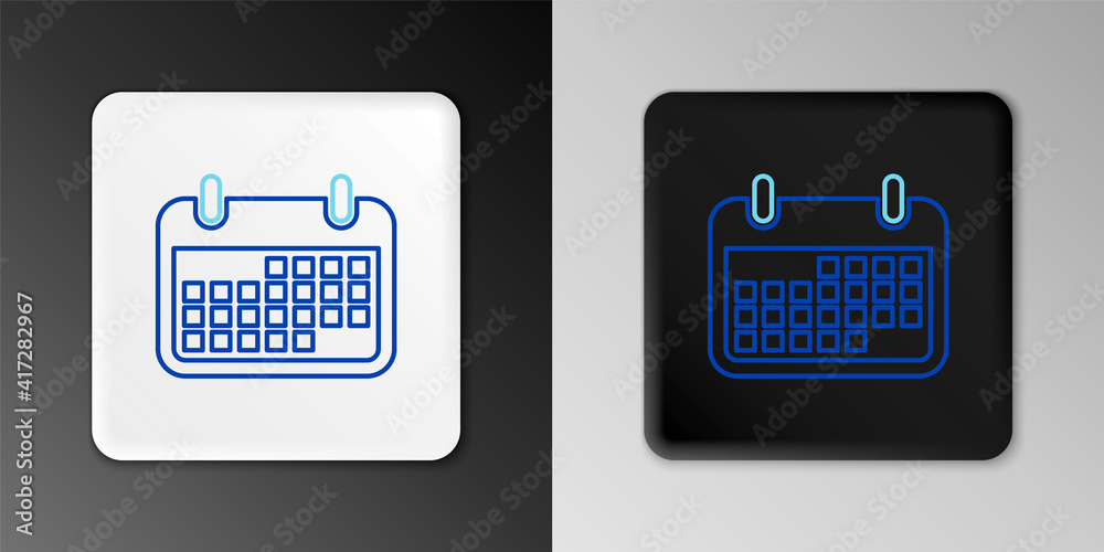 Line Calendar icon isolated on grey background. Colorful outline concept. Vector.