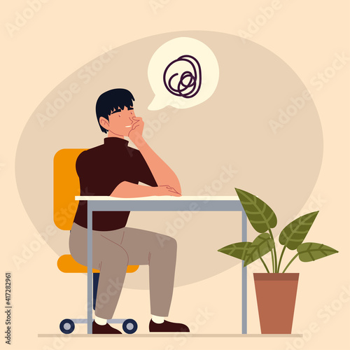 man thinking procrastination