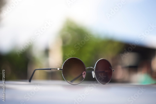 sunglasses on the table