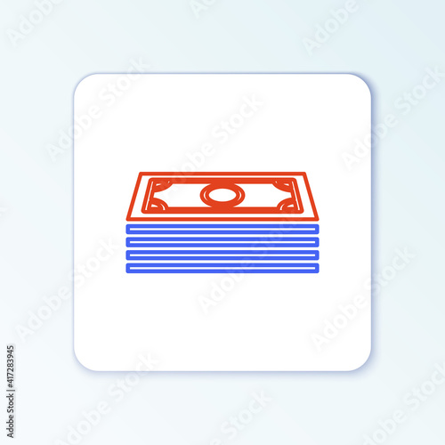 Free Download Line Stacks paper money cash icon isolated on white background. Money banknotes stacks. Bill currency. Colorful outline concept. Vector. - GFXLoad