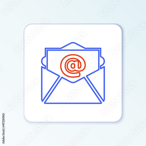 Free Download Line Mail and e-mail icon isolated on white background. Envelope symbol e-mail. Email message sign. Colorful outline concept. Vector. - GFXLoad