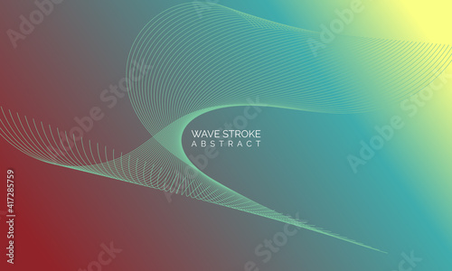 Wave line of flowing particles abstract vector background, smooth curvy shape dots fluid array. 3d shape dots blended mesh, future technology relaxing wallpaper.