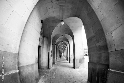 Perspective Line of Tunnel of Central Library Building in Manchester