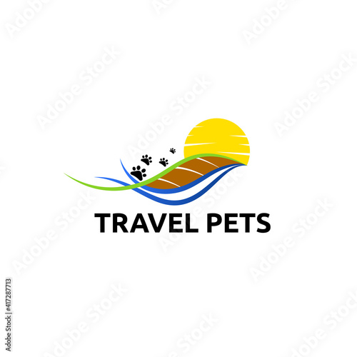 travel pet logo vector concept, icon, element, and template for company