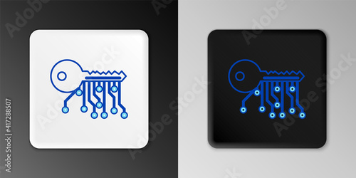 Line Cryptocurrency exchange icon isolated on grey background. Bitcoin to dollar exchange icon. Cryptocurrency technology, mobile banking. Colorful outline concept. Vector.