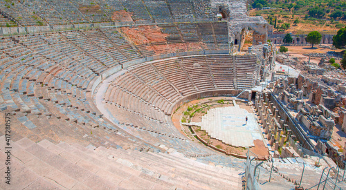 Roman amphitheater in ancient city of Ephesus - Selcuk, Turkey