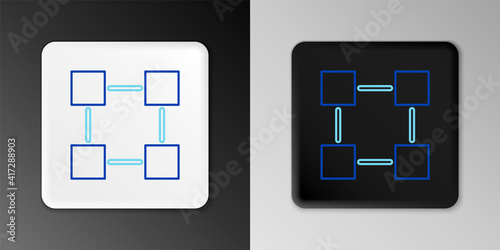 Line Blockchain technology icon isolated on grey background. Cryptocurrency data. Abstract geometric block chain network technology business. Colorful outline concept. Vector.