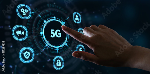 The concept of 5G network, high-speed mobile Internet, new generation networks. Business, modern technology, internet and networking concept