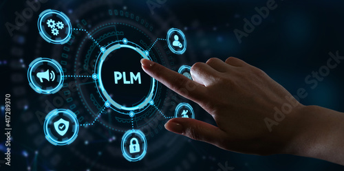 PLM Product lifecycle management system technology concept. Technology, Internet and network concept. photo