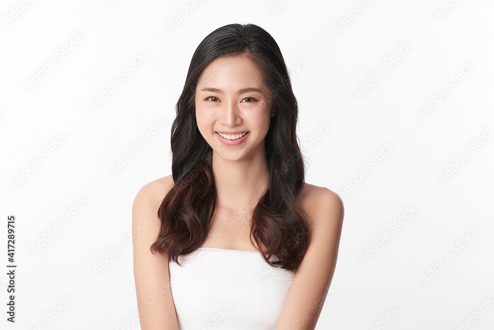Beautiful young asian woman with clean fresh skin on white background, Face care, Facial treatment, Cosmetology, beauty and spa, Asian women portrait Beautiful young asian woman with clean fresh skin on white background, Face care, Facial treatment, Cosmetology, beauty and spa, Asian women portrait