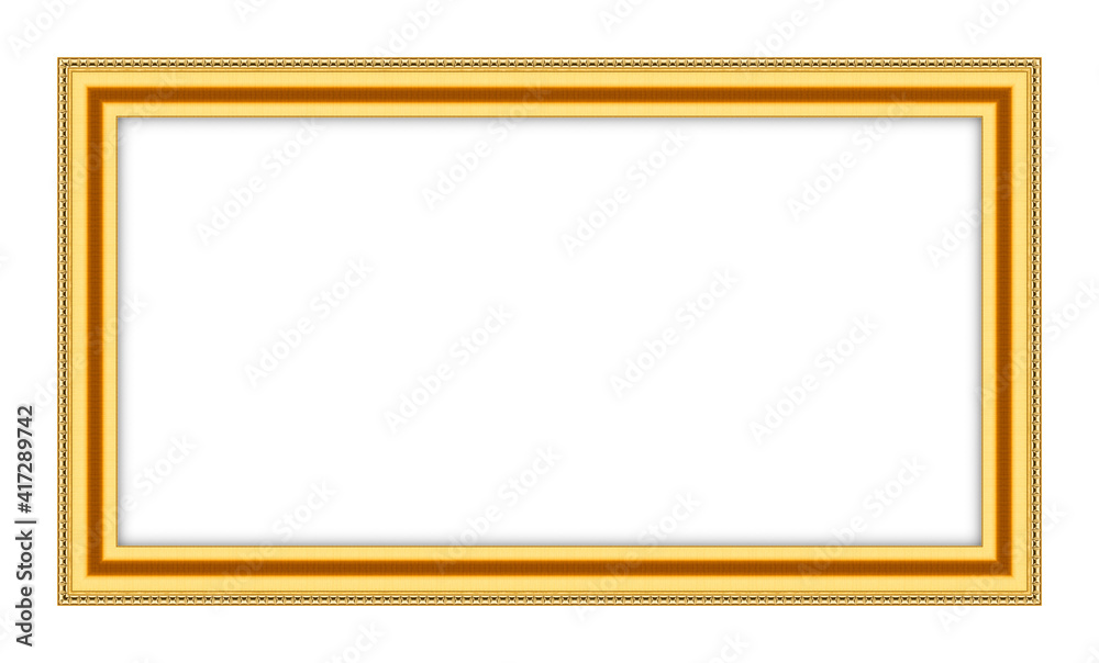Golden picture frames isolated on white background Golden picture frames isolated on white background