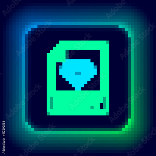 Glowing neon line RUBY file document. Download ruby button icon isolated on black background. RUBY file symbol. Colorful outline concept. Vector.
