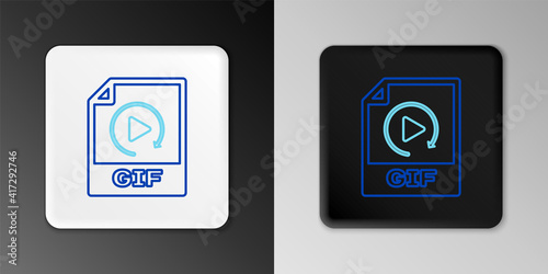 Line GIF file document. Download gif button icon isolated on grey background. GIF file symbol. Colorful outline concept. Vector.