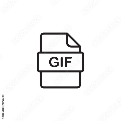 gif file icon symbol sign vector