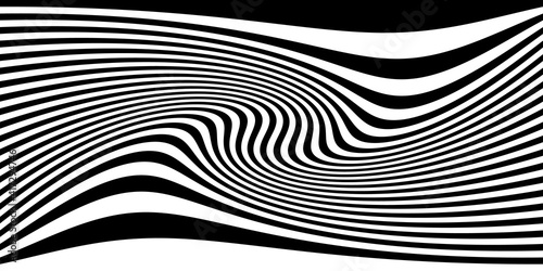Abstract background with black and white striped zebra, futuristic waves art