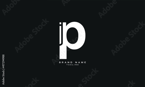 IP, PI, Abstract initial monogram letter alphabet logo design