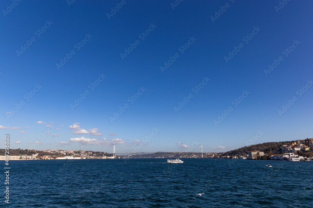 Bosphorus bridge between european and asian part of Istanbul, Turkey.