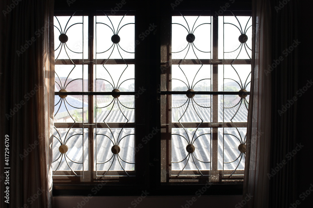 window with Wrought iron window with Wrought iron