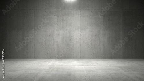Empty dark abstract industrial cement wall studio room interior for display product on concrete wall background