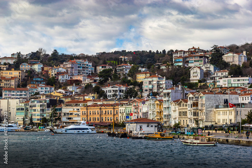 Front sides ones of the typical houses in Bebek. Istanbul. Turkey.