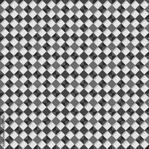 Abstract Black And White Chessboard Pattern Background, Square Bricks