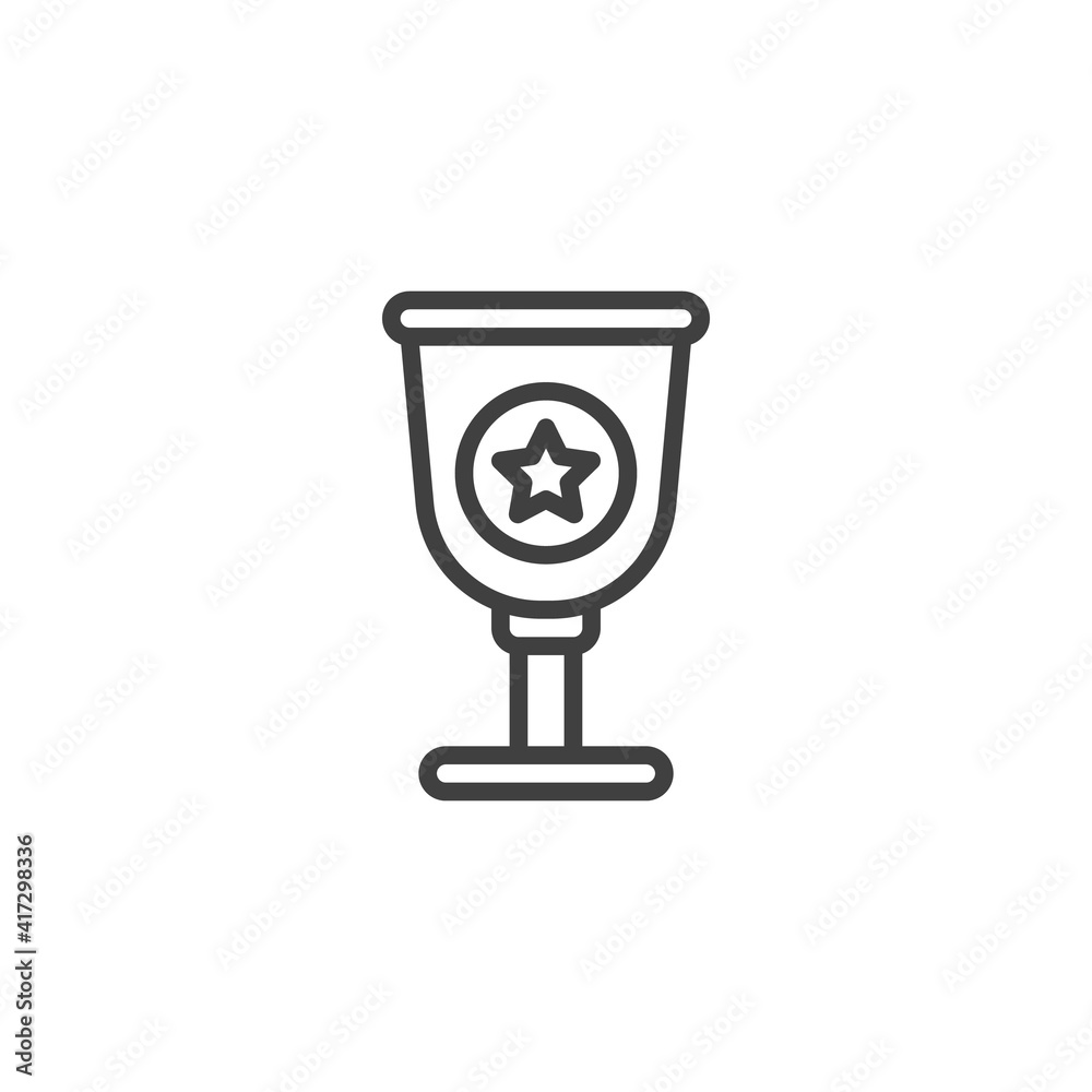 Winner cup with star line icon. linear style sign for mobile concept and web design. Champion trophy cup outline vector icon. Symbol, logo illustration. Vector graphics Winner cup with star line icon. linear style sign for mobile concept and web design. Champion trophy cup outline vector icon. Symbol, logo illustration. Vector graphics