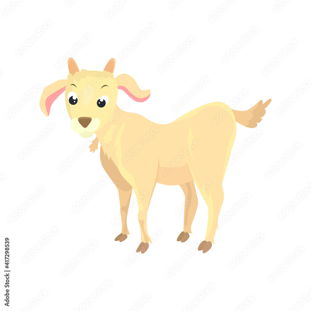 Goat flat icon. Colored vector element from animals collection. Creative Goat icon for web design, templates and infographics.