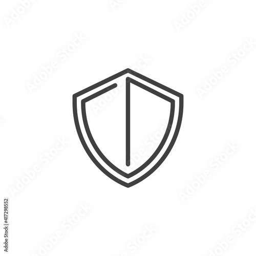 Free Download Protection shield line icon. linear style sign for mobile concept and web design. Security shield outline vector icon. Symbol, logo illustration. Vector graphics - GFXLoad