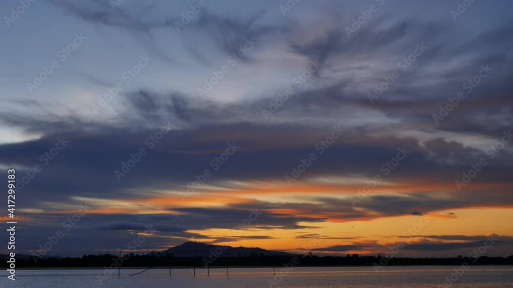 Nature background Rivers and mountains during sunset Nature background Rivers and mountains during sunset