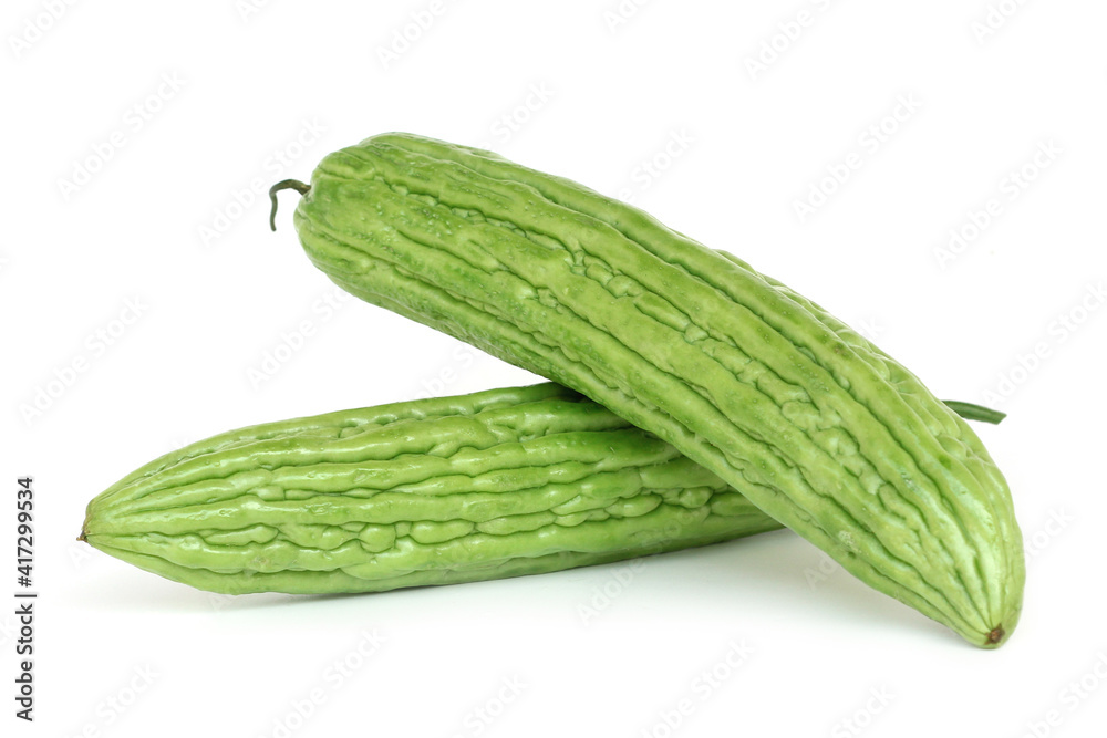 Bitter melon isolated on white background. Bitter melon isolated on white background.