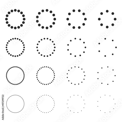 Circle Halftone Effect A point that runs around in a circle. Isolated on white background.