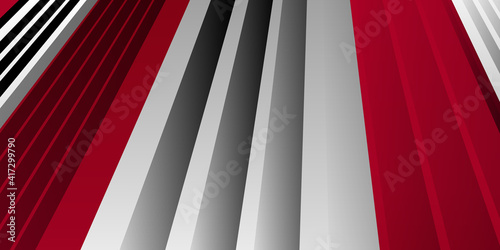 Modern red white silver abstract stripe lines background. Abstract technology geometric red color shiny motion background. Template with header and footer for brochure  print  ad  magazine  poster