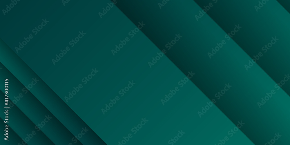 Modern dark green 3d futuristic technology abstract background with overlap stripes layers. Modern 3D green dark background for presentation design. Vector illustration design for presentation, banner