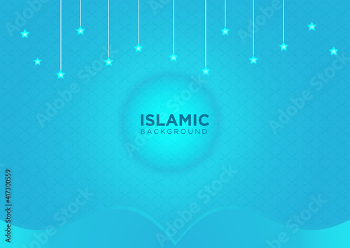 Premium Vector - islamic background with blue color